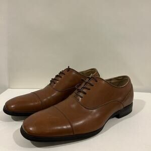 Calvin Klein Men's Bram Diamond Cap-Toe Oxford Shoes - Tan Brown - Size 11